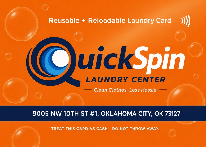 QuickSpin reusable and reloadable laundry card